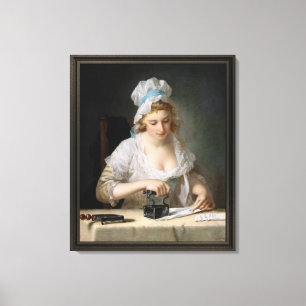 Impressão Em Tela Laundry Maid Ironing de Henry Robert Morland