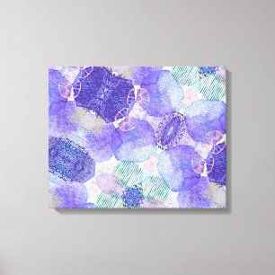 Impressão Em Tela Lavandas e flores de Abstrato verde