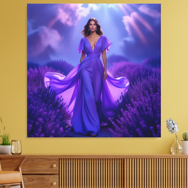 Impressão Em Tela   „Lavendelträume – Ruhe in Violett“   (Insitu(Sala de estar))