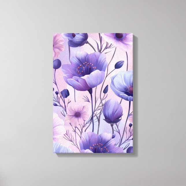 Impressão Em Tela Lavender Bloom: Purple Haze Anemones Print (Frente)