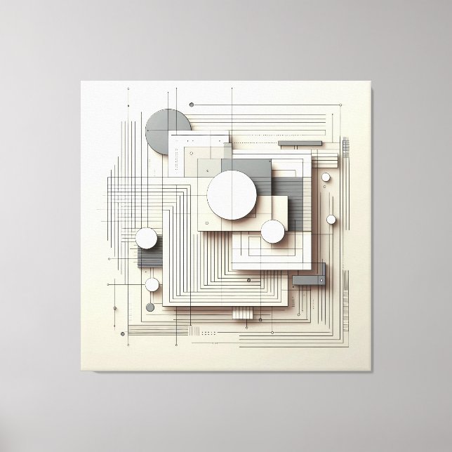 Impressão Em Tela Layered Geometric Fusion (Frente)