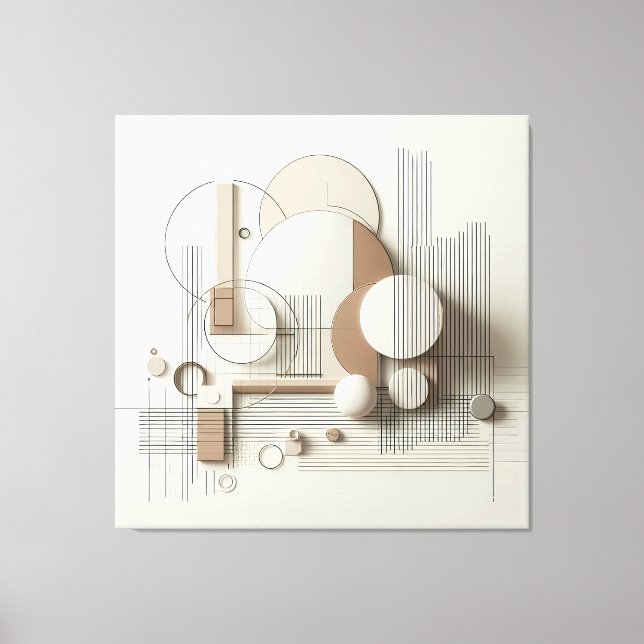 Impressão Em Tela Layered Neutral 3D Geometry (Frente)