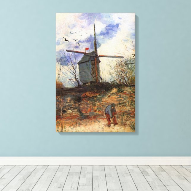 Impressão Em Tela Le Moulin de la Galette por Vincent van Gogh (Insitu(piso de madeira))