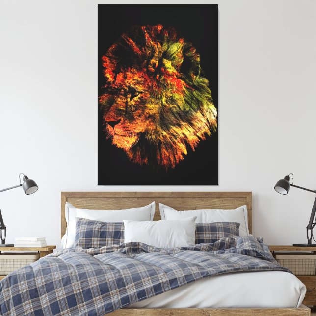 Impressão Em Tela Leão (Insitu(Quarto))