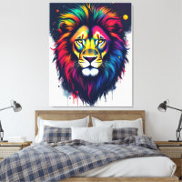 Leão abstrato de multicores vibrante
