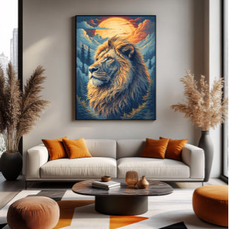 Impressão Em Tela Leão da Montanha Dourada