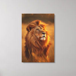 Impressão Em Tela Leão Dourado Majestoso ao Pôr do Sol – Arte em Tel