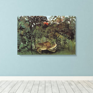 Impressão Em Tela Leão Faminto de Henri Rousseau, Animal Selvagem Vi