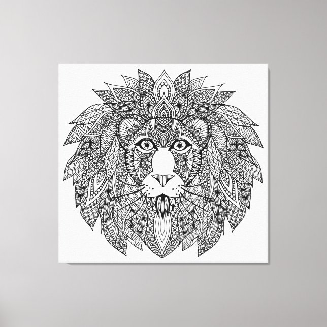 Impressão Em Tela Leão inspirado Cabeça 4 (Frente)