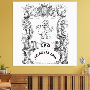 Impressão Em Tela Leão O Leão Real Poster de Pergaminho do Zodíaco