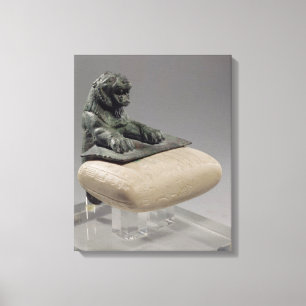 Impressão Em Tela Leão que guardara uma tabuleta da fundação de