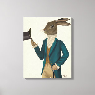 Impressão Em Tela Lebre em Casaco de Turquesa