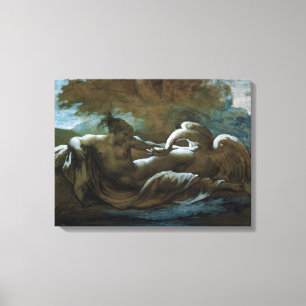 Impressão Em Tela Leda e Swan (giz preto e w/c)