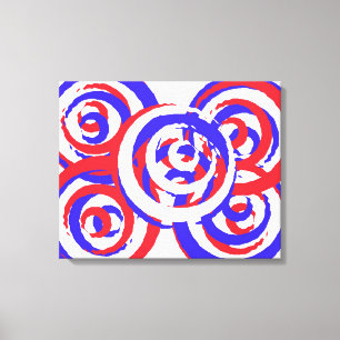 Impressão Em Tela Legal Abstrato Vermelho Branco E Azul Patriótico
