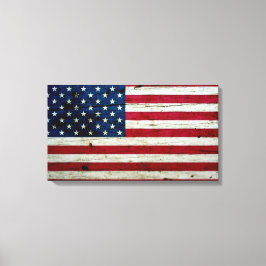 Impressão Em Tela Legal e aflita bandeira americana russa de madeira