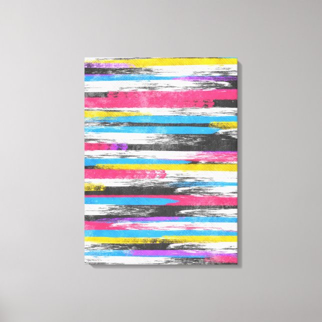 Impressão Em Tela Legal faixas de abstrato de tinta vibrante com ten (Frente)