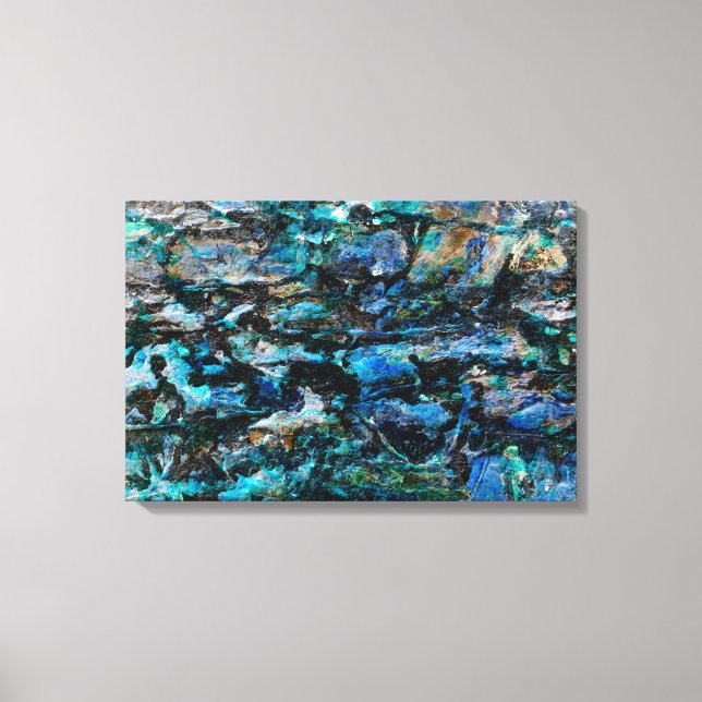 Impressão Em Tela Legal, moderno, tinta azul, antiga muralha, design (Frente)