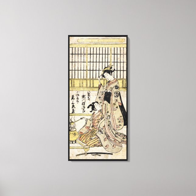 Impressão Em Tela Legal pergaminho japonês ukiyo-e geisha (Frente)