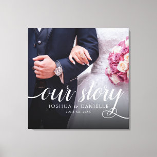 Impressão Em Tela Legant Our Story Photo Wedding Manuscrito