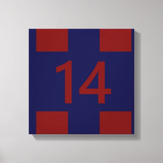 Impressão Em Tela Legenda n.o 14 em vermelho e azul (Frente)