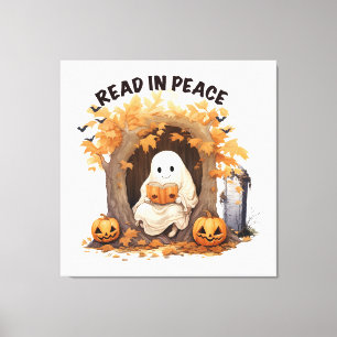 Impressão Em Tela Leia em Paz Boo Ghost