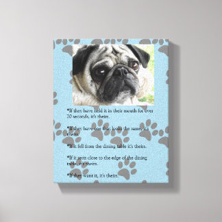 Impressão Em Tela Leis engraçadas da Posse White Pug