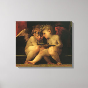 Impressão Em Tela Leitura de Rosso Fiorentino em dois Cherubs, anjos