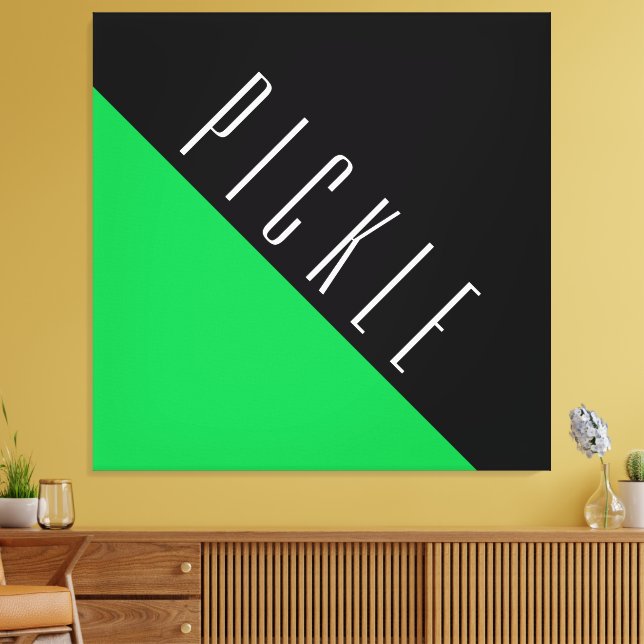 Impressão Em Tela Lema sofisticado de Pickleball Preto Verde e Verde (Insitu(Sala de estar))