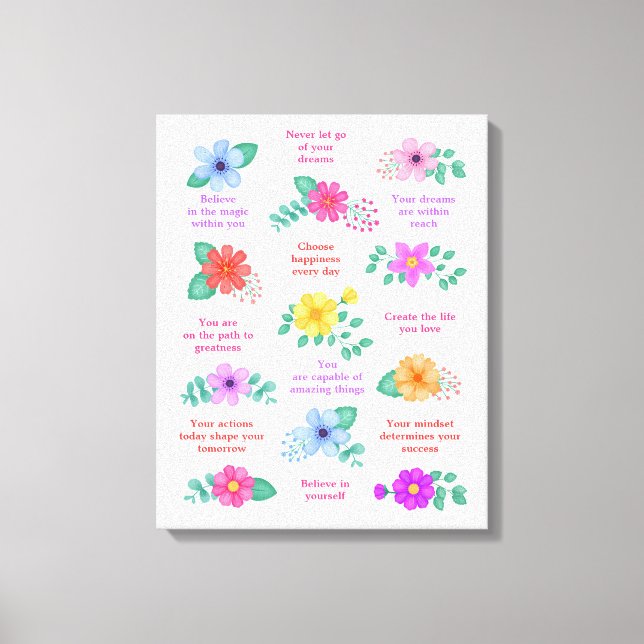 Impressão Em Tela Lembretes Diários Cotações Motivacionais Positivas (Frente)