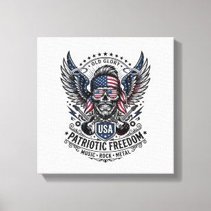 Impressão Em Tela Lenço Patriótico Rocker Old Glory Música Rock Meta
