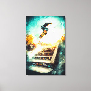 Impressão Em Tela Lenda do Skate - Arte Esportiva Dinâmica - Urbano