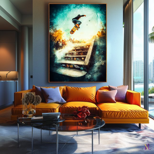 Impressão Em Tela Lenda Skateboard - Arte Esportiva Dinâmica - Urban (Criador carregado)