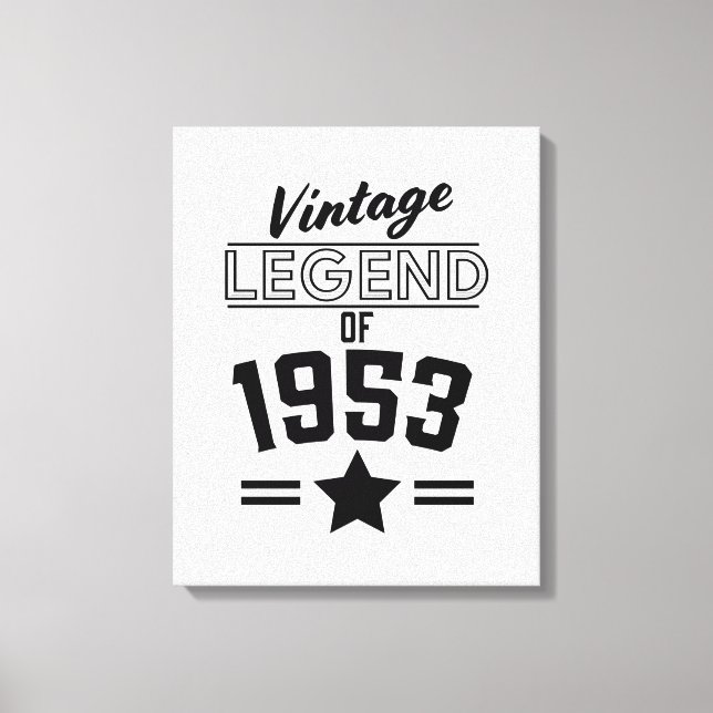 Impressão Em Tela Lenda Vintage de 1953 (Frente)