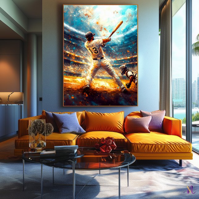 Impressão Em Tela Lendário Home Run - Dynamic Sports Art - Baseball (Criador carregado)