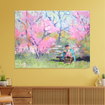 Lendo Sua Carta Redbuds / Artista Larry Lerew