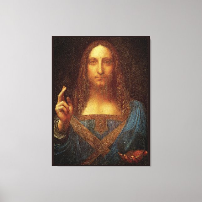 Impressão Em Tela Leonardo da Vinci 1500 Salvator Mundi Belas Artes (Frente)
