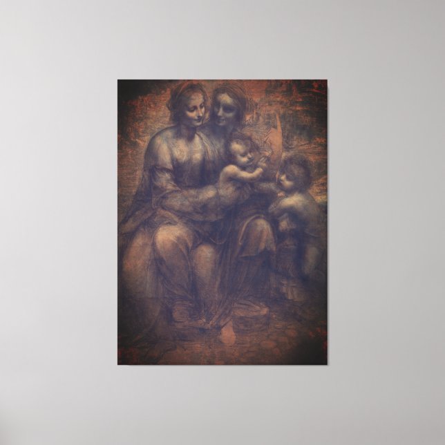 Impressão Em Tela Leonardo Da Vinci cartão Anna Terceiro mesmo (Frente)