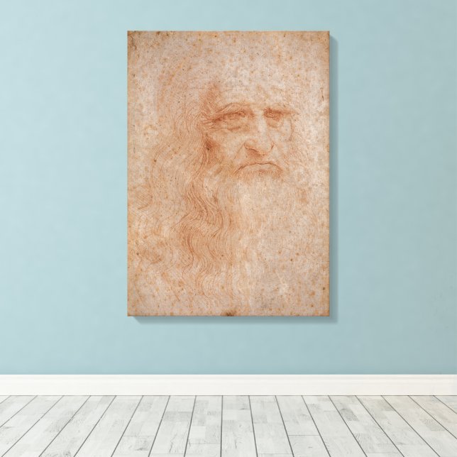 Impressão Em Tela Leonardo Da Vinci, Presumido Autorretrato (Insitu(piso de madeira))