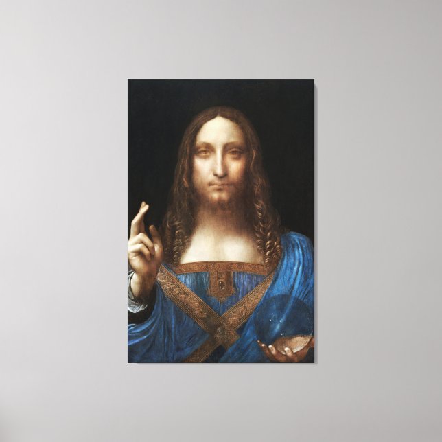 Impressão Em Tela Leonardo da Vinci's Salvator Mundi (Frente)
