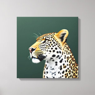 Impressão Em Tela Leopard Illustration Art