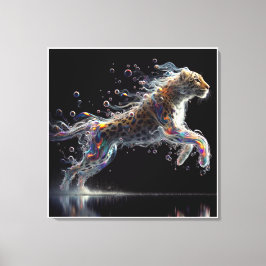 Impressão Em Tela leopard in mid-leap