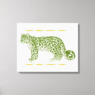 Impressão Em Tela Leopardo-da-neve