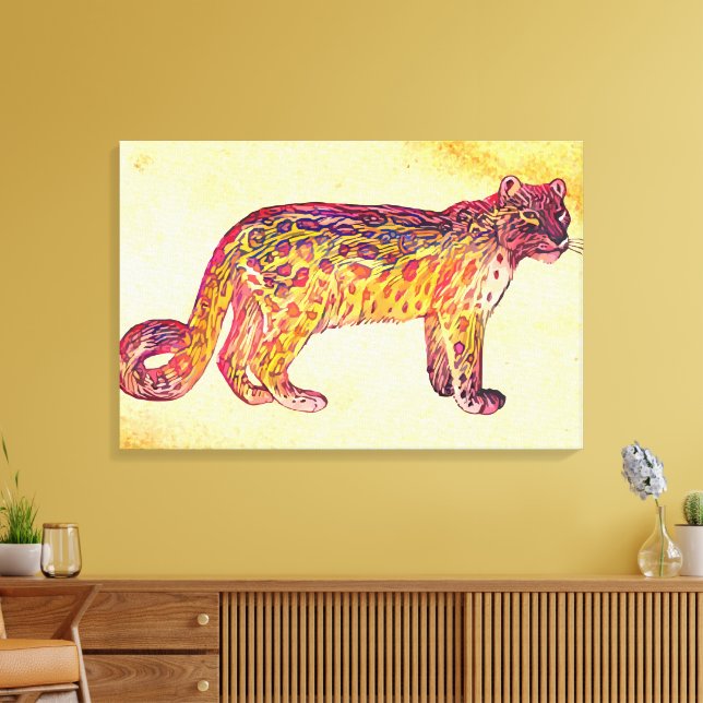 Impressão Em Tela Leopardo-da-neve (Insitu(Sala de estar))