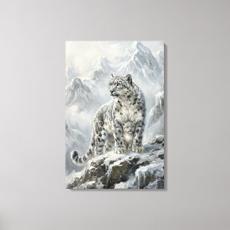 Impressão Em Tela Leopardo da Neve: Arquétipos Protetores