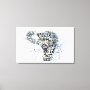 Impressão Em Tela Leopardo de neve