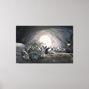 Impressão Em Tela Leopardo de Neve