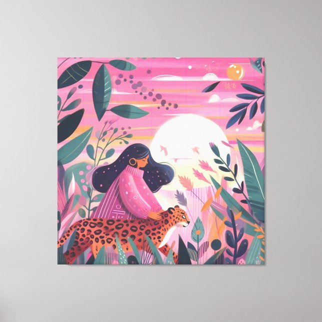 Impressão Em Tela Leopardo do Dia Internacional da Mulher (Frente)