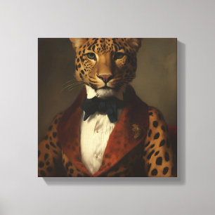 Impressão Em Tela Leopardo em um naipe Arte Animal Animais em um