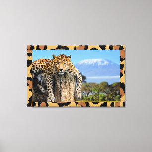 Impressão Em Tela Leopardo Wood Lounge Wall Art