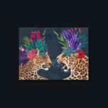 Impressão Em Tela Leopardos de Hot House | CASAL<br><div class="desc">Este impressão apresenta um par de chitás enfeitado no jardim floral | Por Fab Funky. ID da imagem: 192444GG</div>